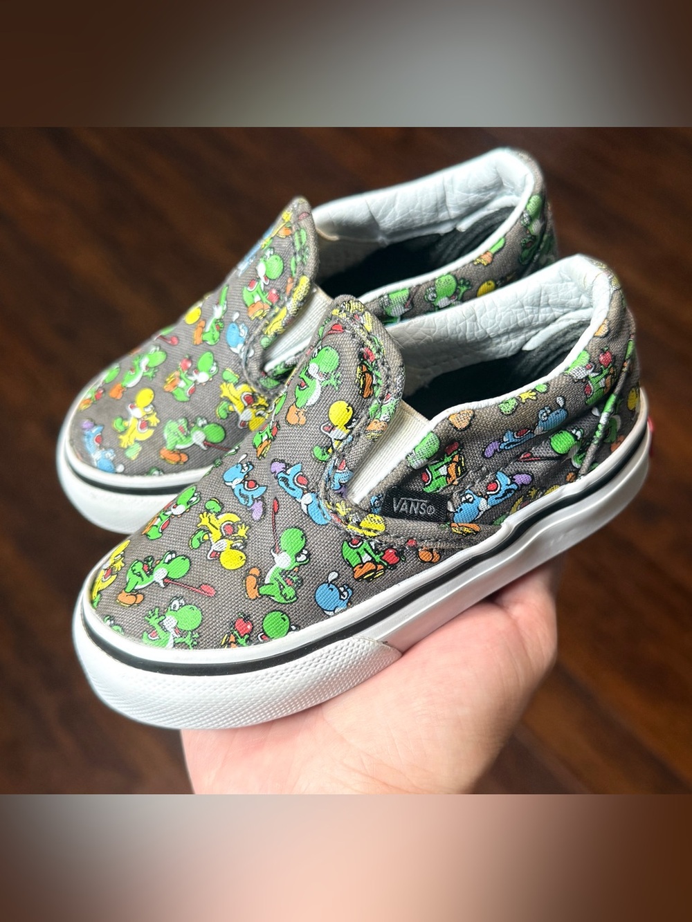 VANS YOSHI Slip On Shoes Toddler Nintendo Super Mario Rare size 5.5